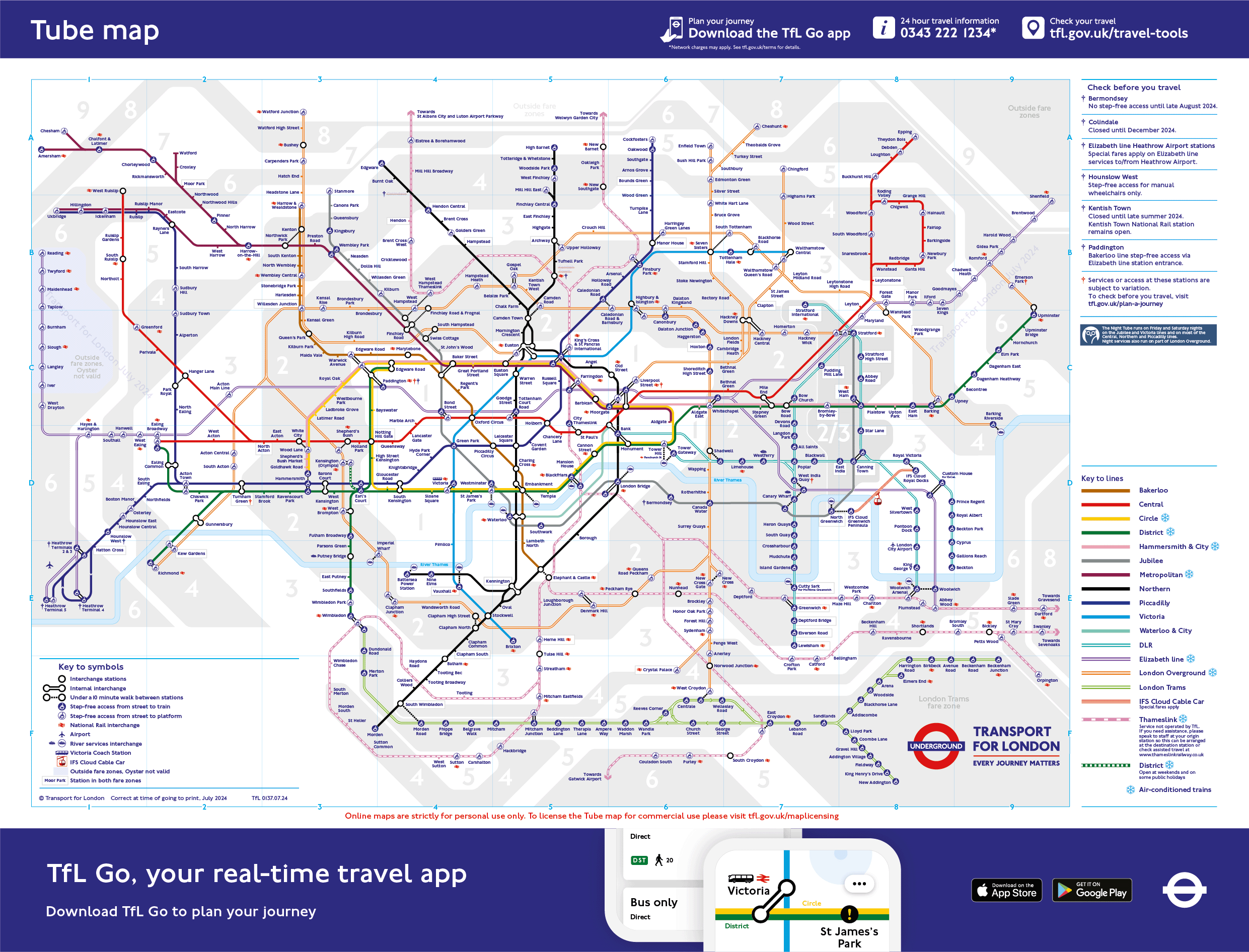 Harta The Tube Londra